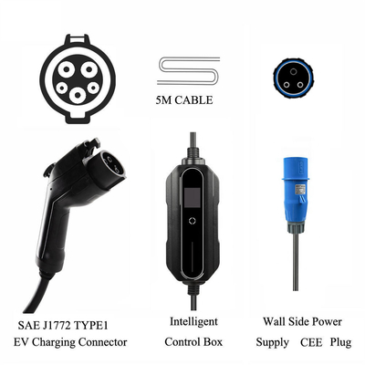 ブラック 電動車 ホーム 携帯ウォールボックス 10A 16A 20A 24A 32A Ev 充電器 交換/修理