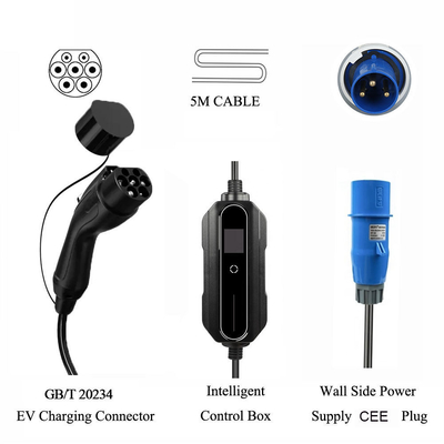 ブラック 電動車 ホーム 携帯ウォールボックス 10A 16A 20A 24A 32A Ev 充電器 交換/修理