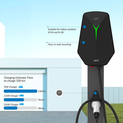 ウォールボックスタイプ2 EV ウォールチャージャー 32A 400V AC 充電ステーション 充電点 7KW 駐車場
