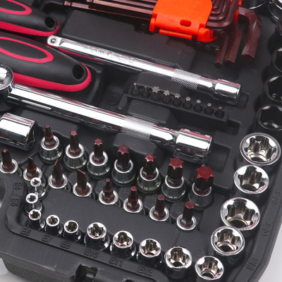 自動車修理 151PCS 自動車ツールボックス 12pt 6pt ソケットセット ツールキット 自動車修理ツール