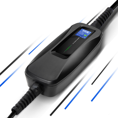 32A Type1/Type2 ニッサン LEAF 充電ケーブル用のポータブルEV充電箱 黒