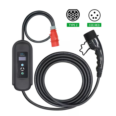 大型 IEC 62196 Type 2 自動車充電器 16A 400V AC モード 2 充電 EVSE 11KW
