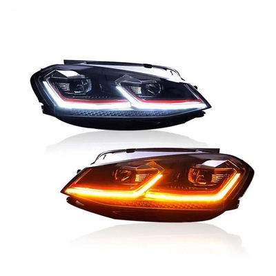 VWゴルフ7 Mk7 2013-2020 フルLEDヘッドライト レッドストライプ ダイナミック コンプリートランプ組