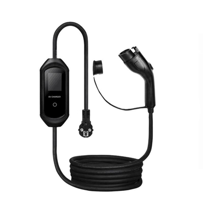 LCDディスプレイ 7Kw Type 2 携帯EV充電器 ブルー CEEプラグと調整電流